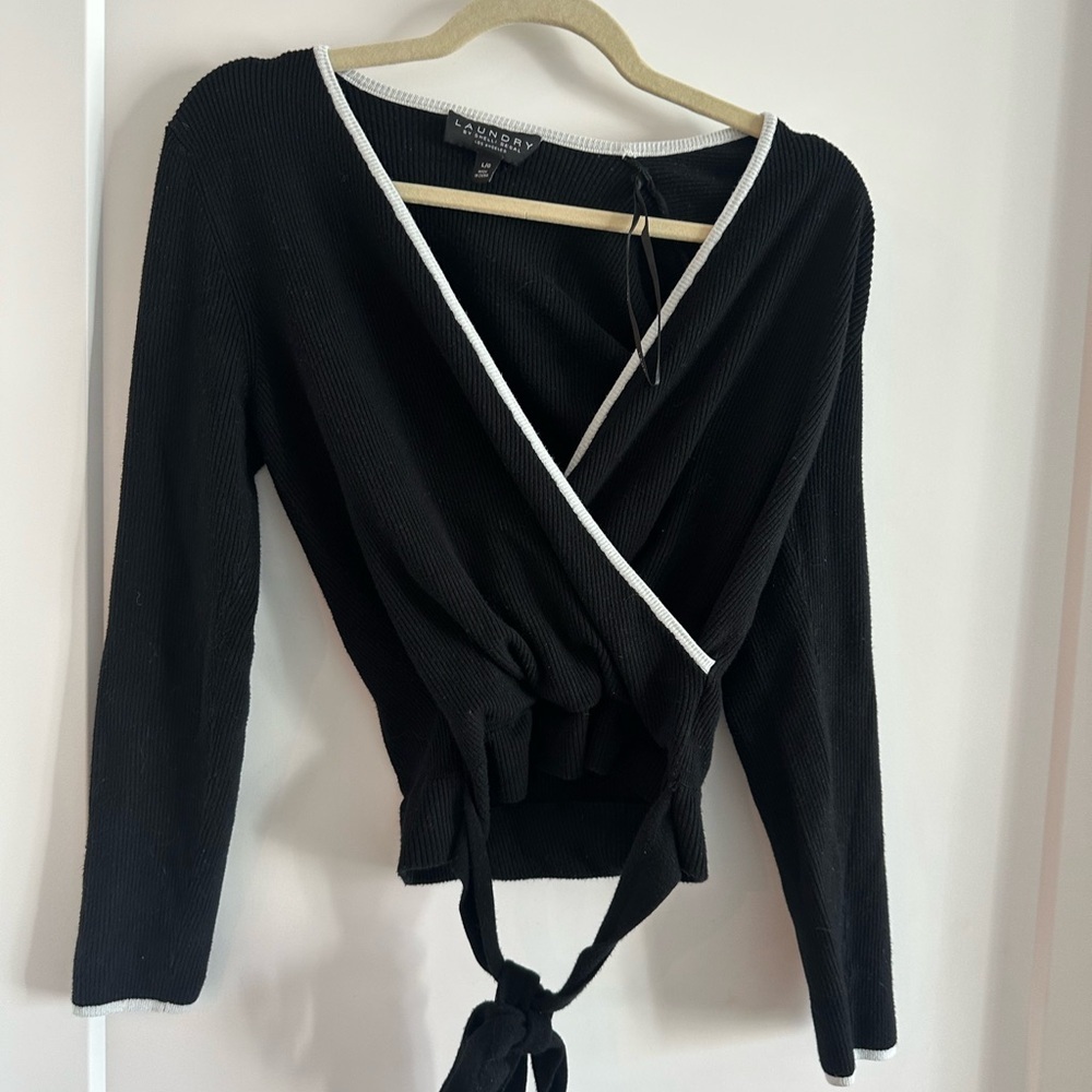 Laundry by Shelli Segal Black Ribbed Sweater